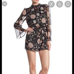 BB Dakota Tullia black floral romper with belt